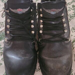 Harley Davidson Leather Motorcycle Ankle Boots Women's Size 9